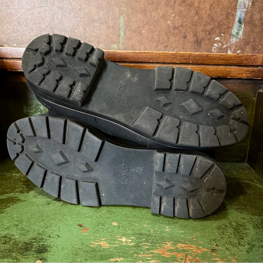 TOMS Black Leather Ankle Boots - Picture 11 of 15